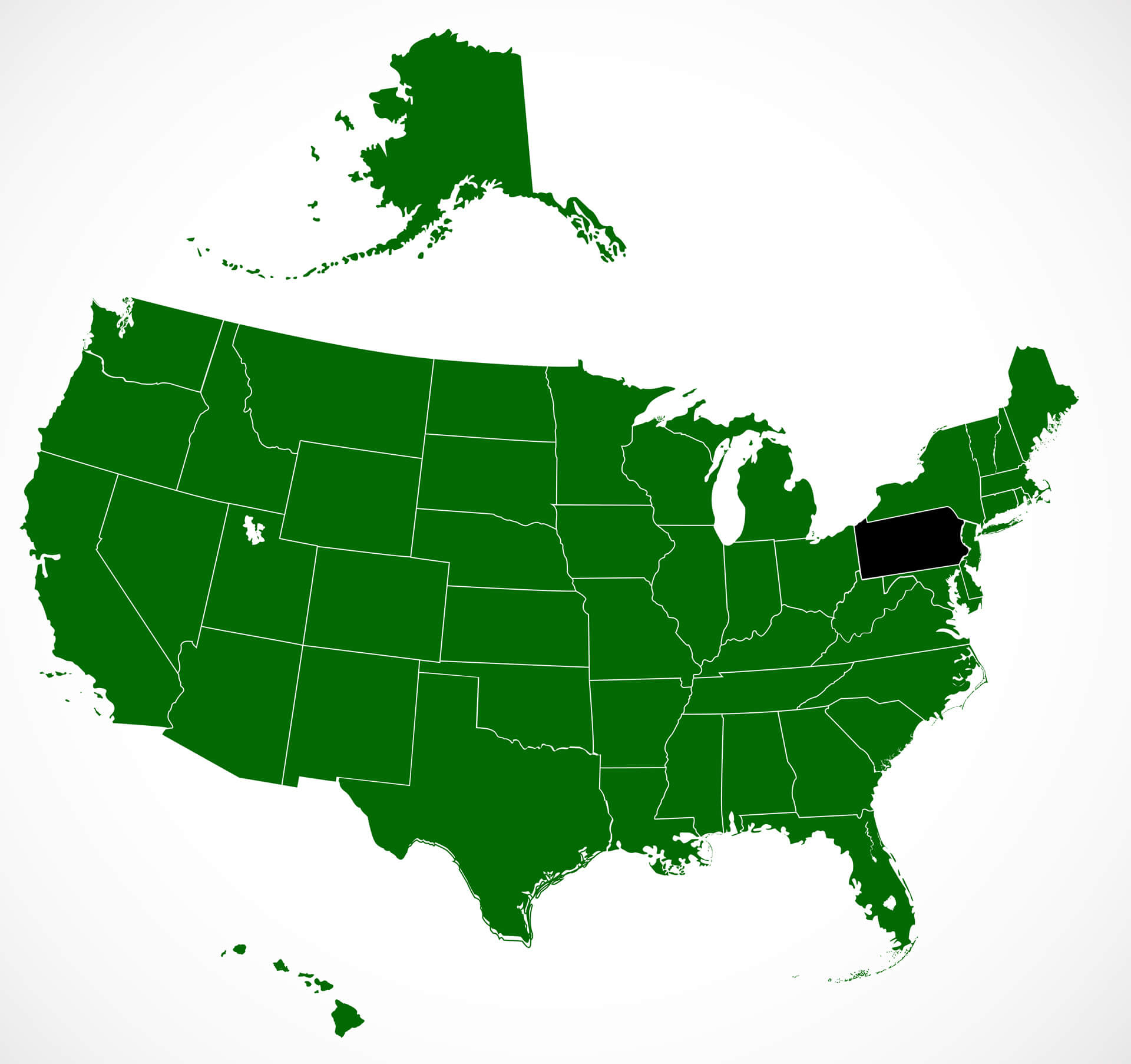 USA State of Pennsylvania Map